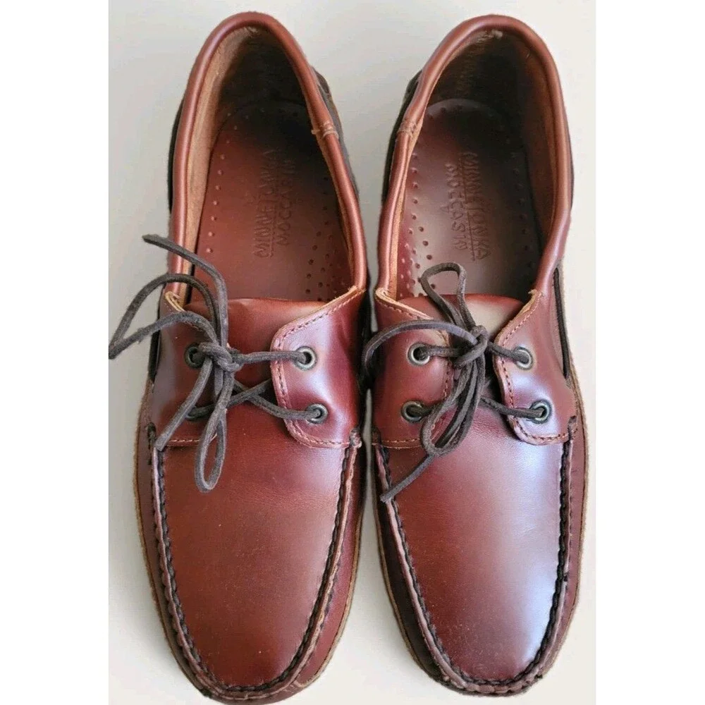Minnetonka Moccasin Mens 12 BROWN LEATHER WITH SOLE STYLE # 878 Comfort